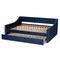 Baxton Studio Raphael Modern and Contemporary Navy Blue Velvet Fabric Queen Size Daybed with Trundle 187-11477-Zoro - alternate 4